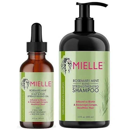 Mielle Organics Rosemary Mint Strengthening Hair Oil & Shampoo