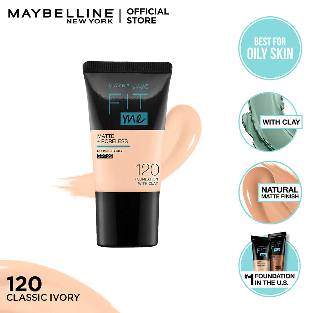 Maybelline - Fit Me Liquid Foundation Matte & Poreless - 120 Classic Ivory