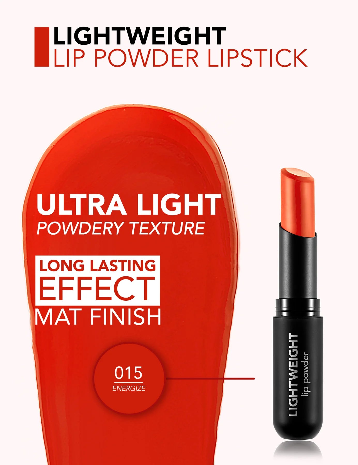 Lightweight Lip Powder Lipstick - 15 Energize