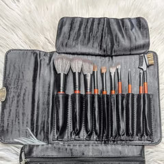 Black Poch High Quality Makeup Brush Set - 10 Pcs
