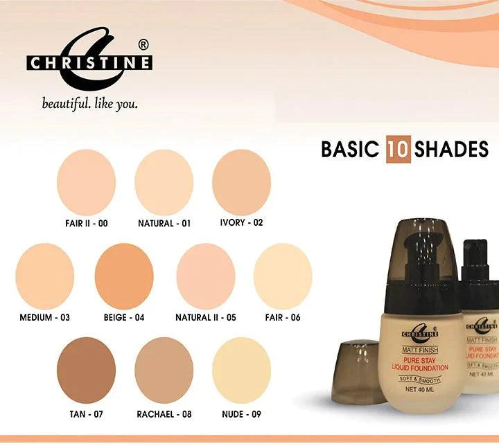 Christine Liquid Foundation - Tan