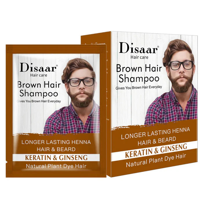 Disaar Natural Brown Hair Dye Shampoo Clean Scalp Nourishing & Organic Shampoo - 25ml