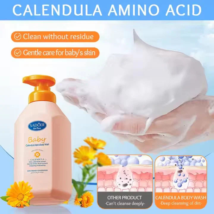 SADOER Children's Calendula Amino Acid Shampoo and Bath Gel - 600ml