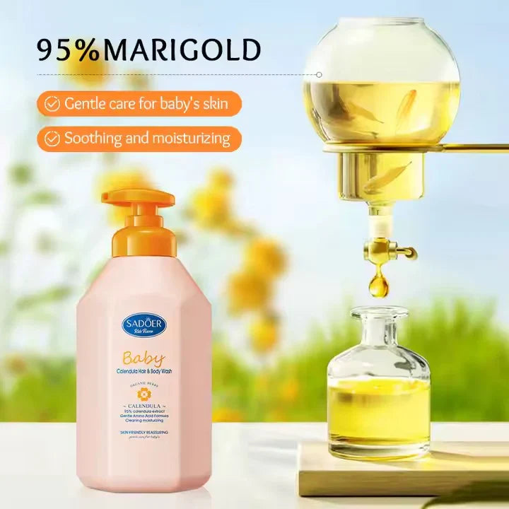 SADOER Children's Calendula Amino Acid Shampoo and Bath Gel - 600ml
