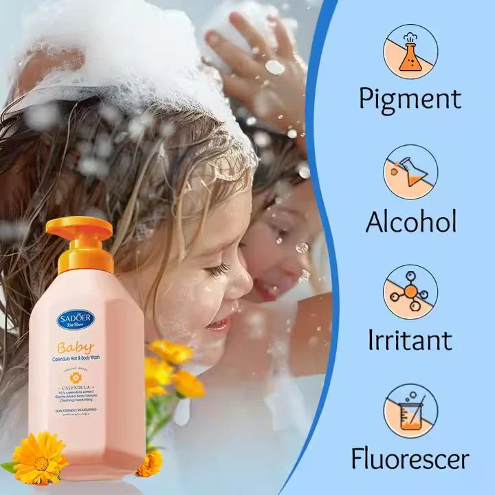 SADOER Children's Calendula Amino Acid Shampoo and Bath Gel - 600ml