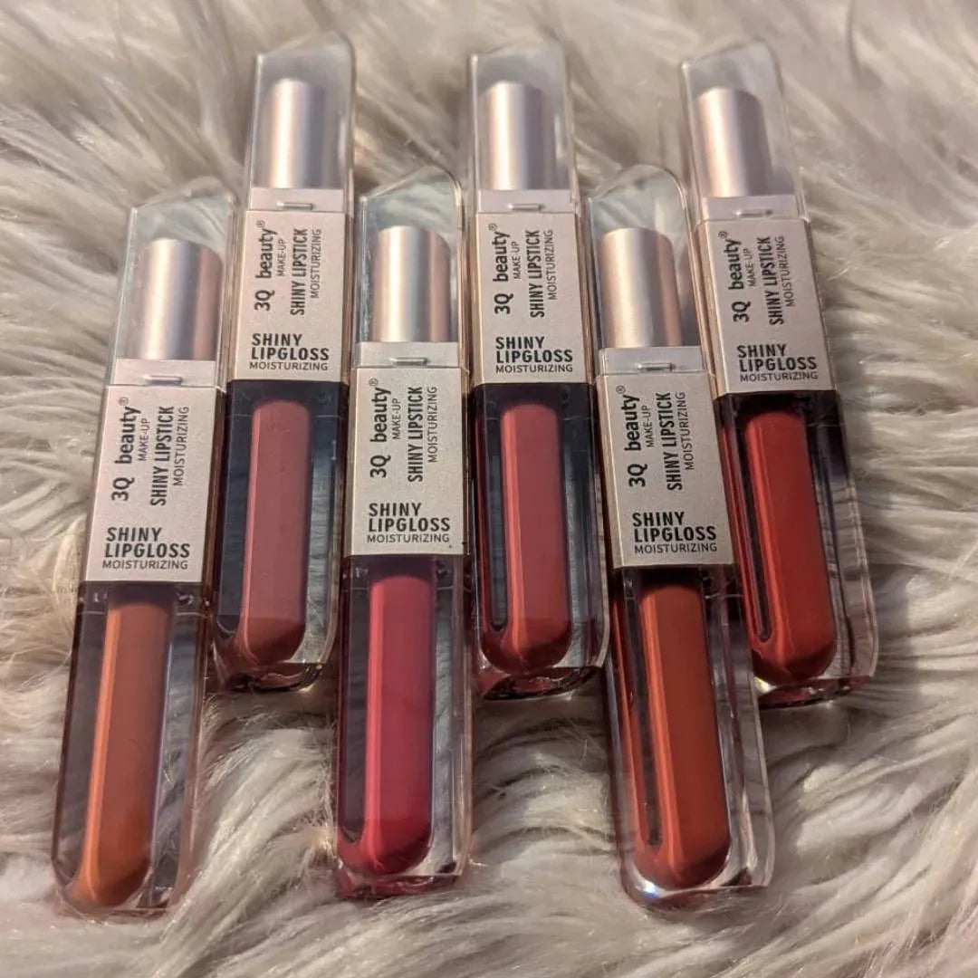 3Q Beauty 2in1 Shiny Lipstick & Shiny Lip Gloss Pack Of 6