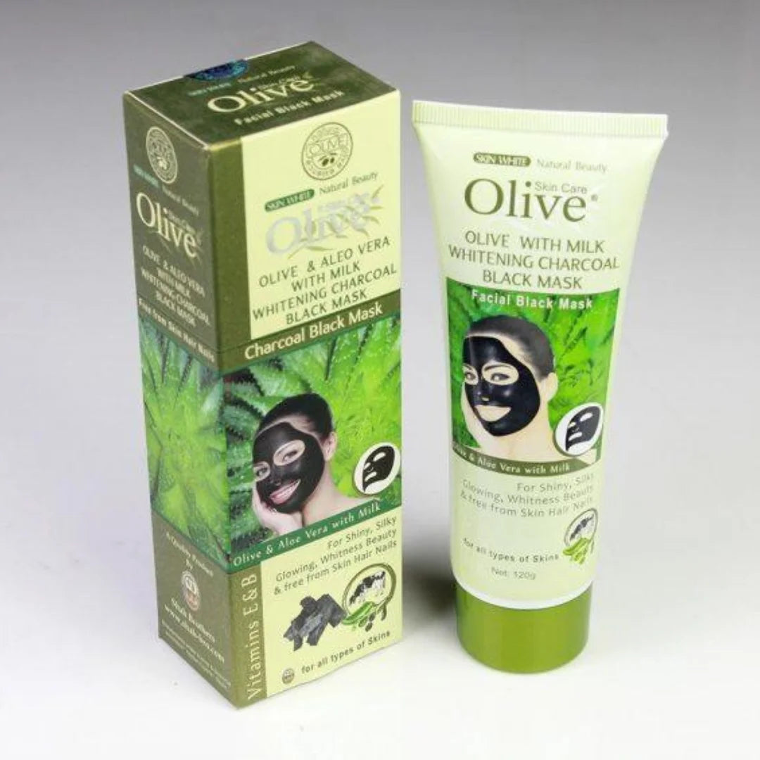 Olive with Milk Whitening Facial Black Charcoal Mask