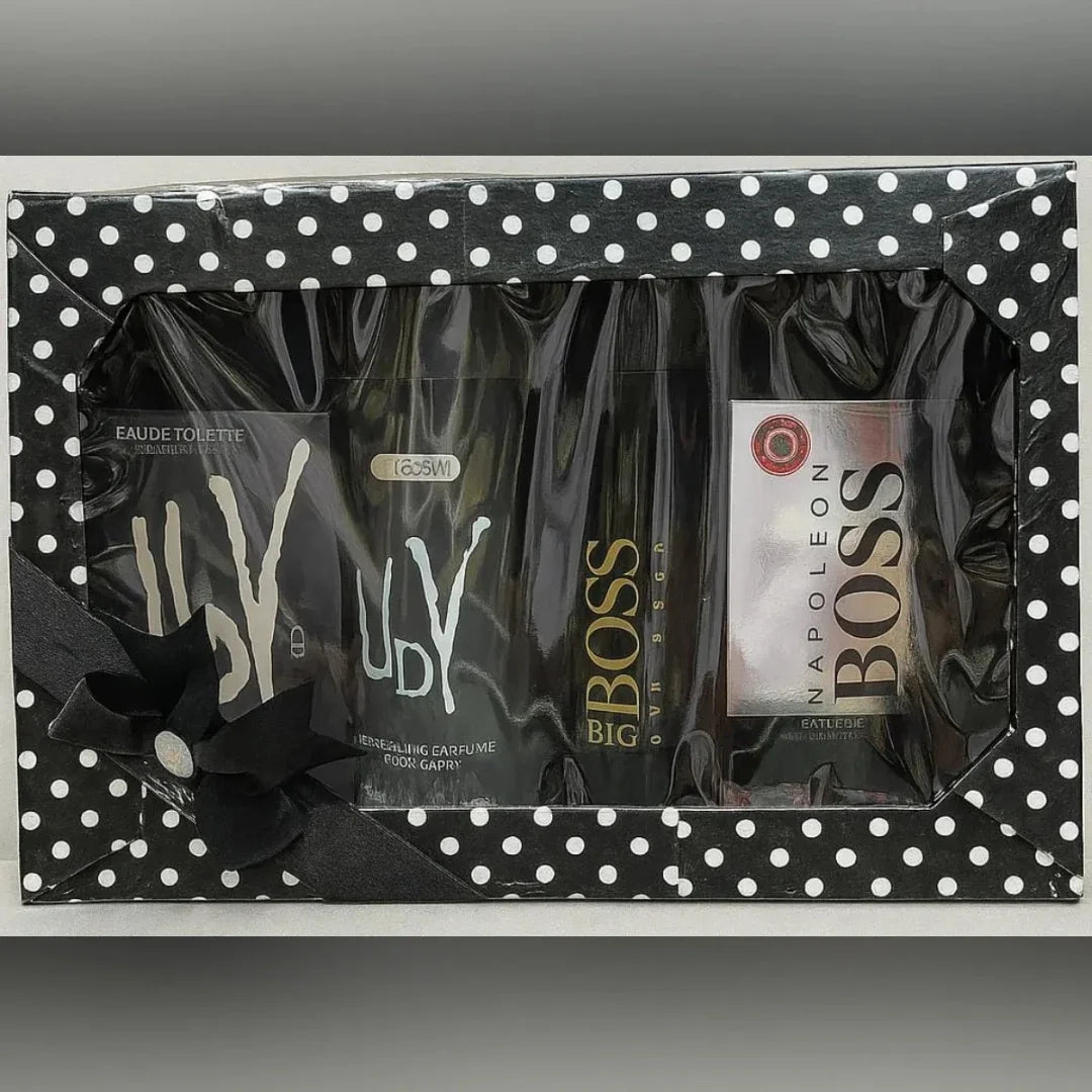 Perfume Gift Pack – UDV & Boss Fragrance Combo (4 Pcs Set)