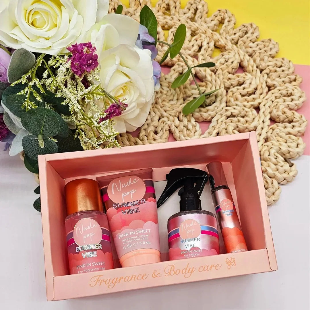 Pink In Sweet Nude Pop Summer Vibe Fragrance and Body Care Gift Set