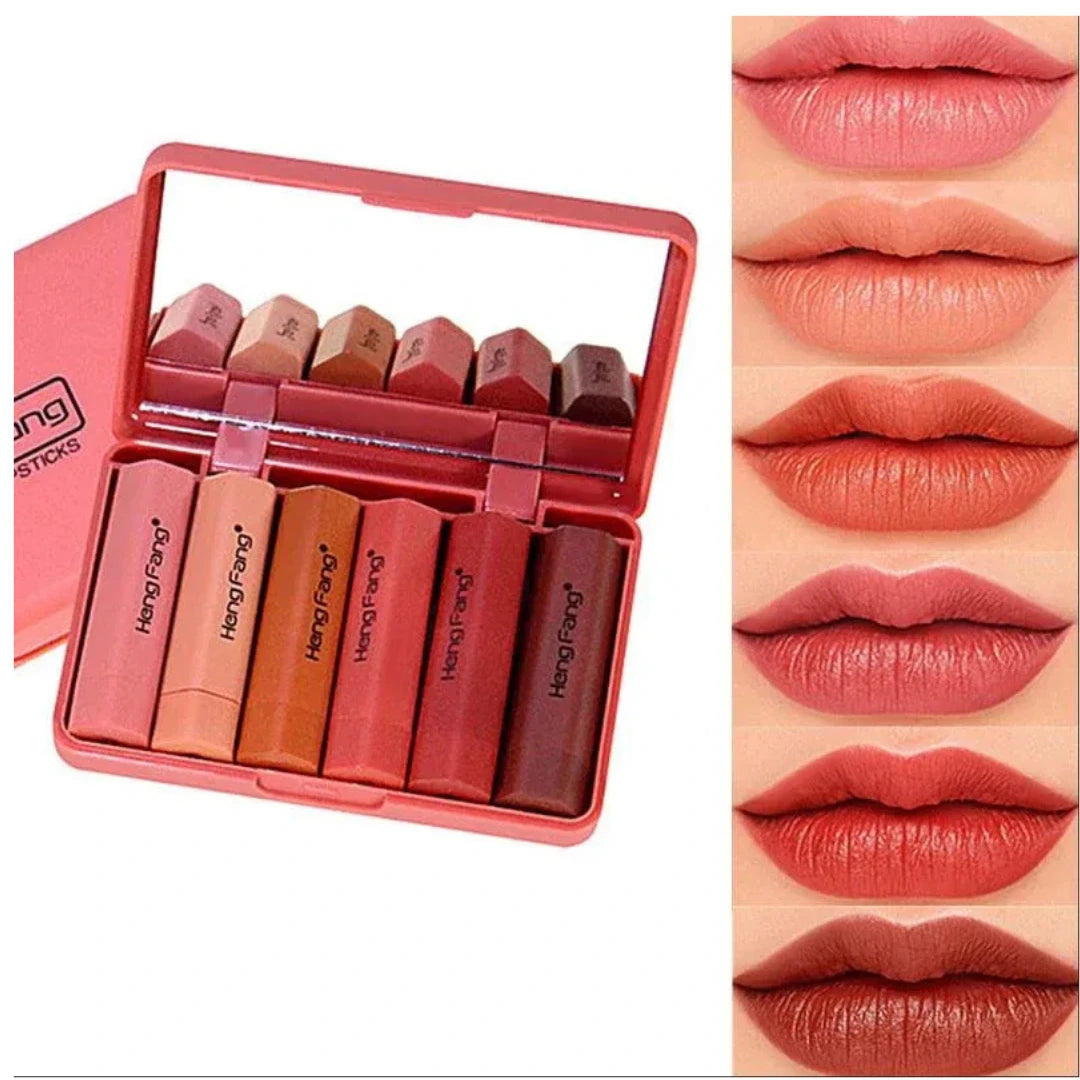 Hengfang 6pcs Mini Velvet Lipstick Waterproof (Multi Edition) H-138