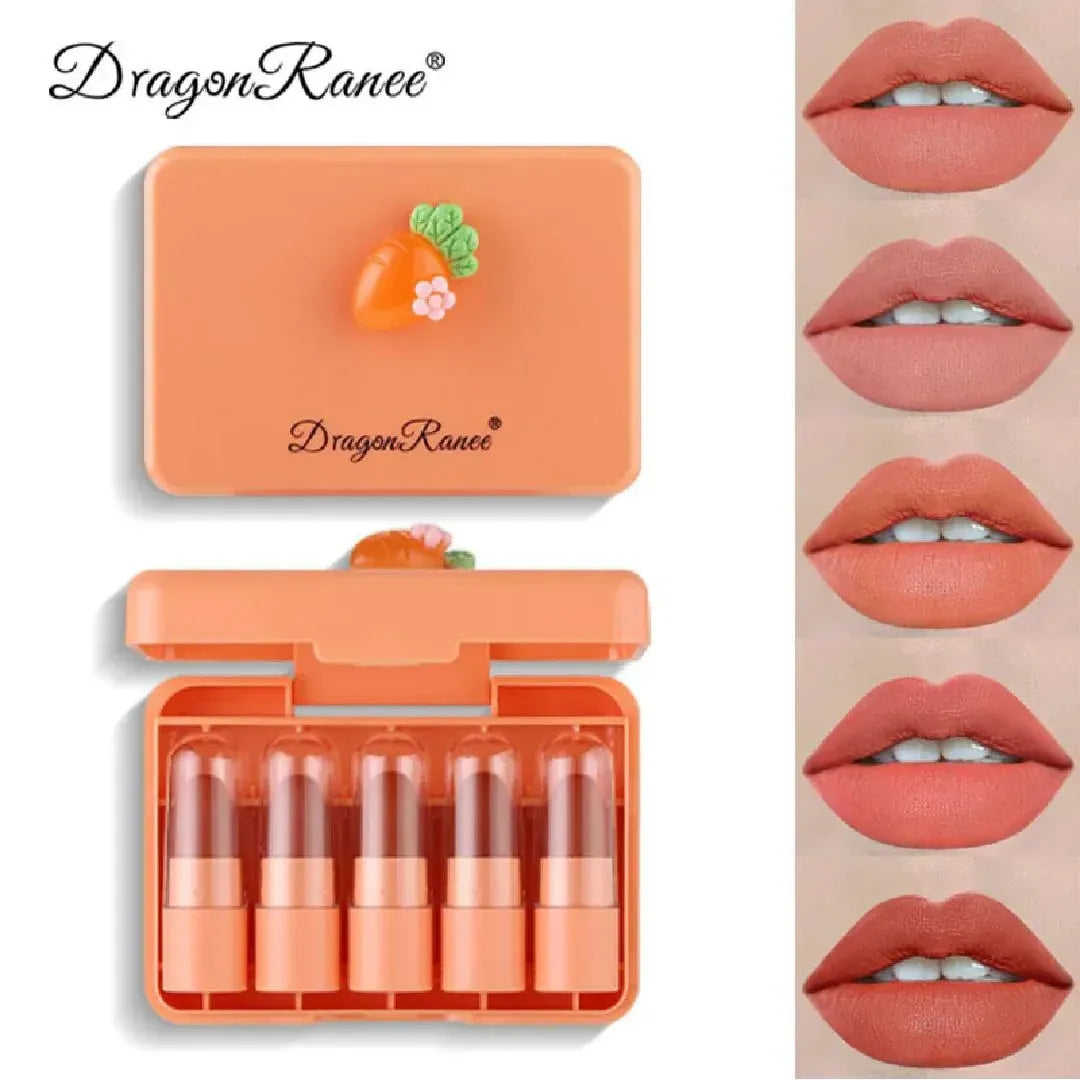 Dragon Ranee Carrot Mini Lipstick 5Pcs Set