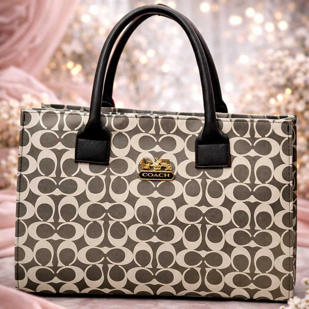 Coach handbag with black handles | WearCareHub