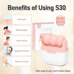 2-in-1 W+V Shaped Face Roller & Cool Ice Body Massager