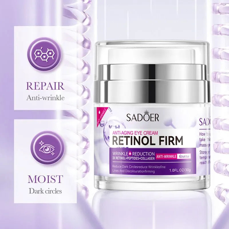 SADOER Anti-Aging Retinol Firm Wrinkle Reduction Peptides + Collagen Eye Cream – 30g