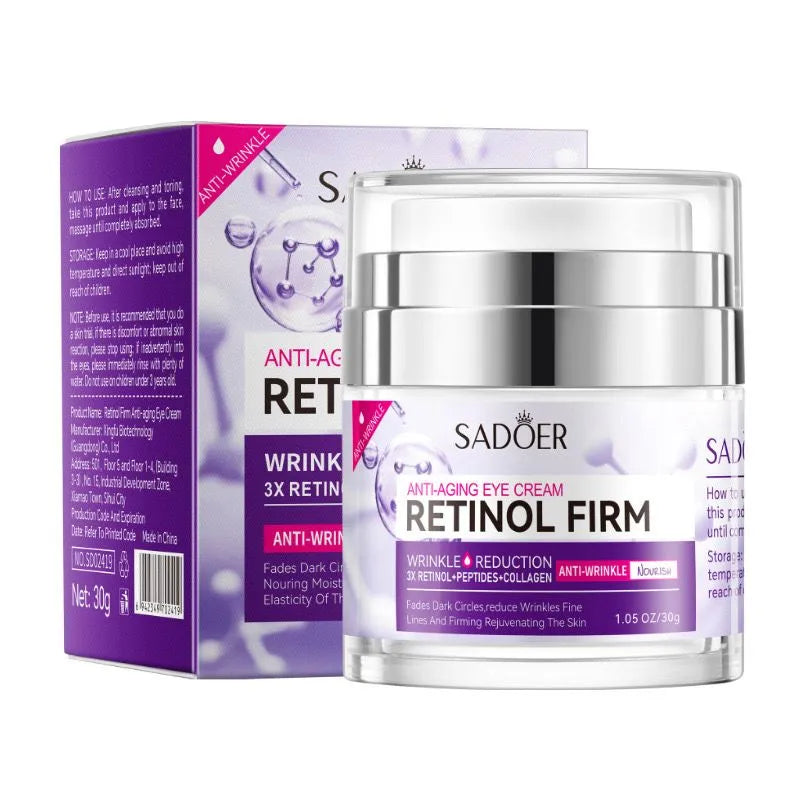 SADOER Anti-Aging Retinol Firm Wrinkle Reduction Peptides + Collagen Eye Cream – 30g