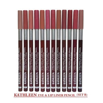 Kathleen Stay True Color Eyeliner And Lip Liner Nude Lip Pencils 12Pcs Pack