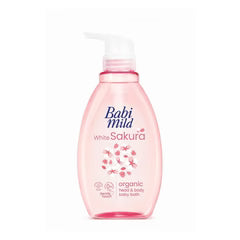 Babi Mild White Sakura Organic Head & Body Baby Bath Wash - 380ml