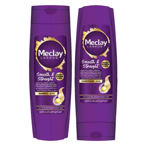 Meclay London Smooth & Straight Shampoo - 185ml + Conditioner - 180ml Pair Box