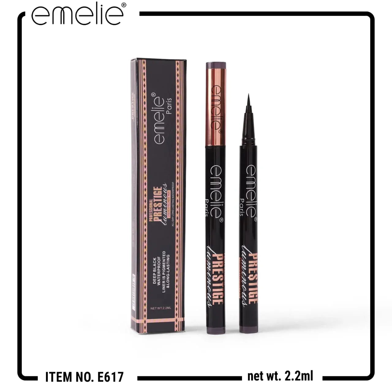 Deep Black Waterproof Eyeliner - 24H Long-Lasting Precision Liner