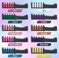 10 Pcs of Colorful Hair Dye Comb Set - Hair Chalks
