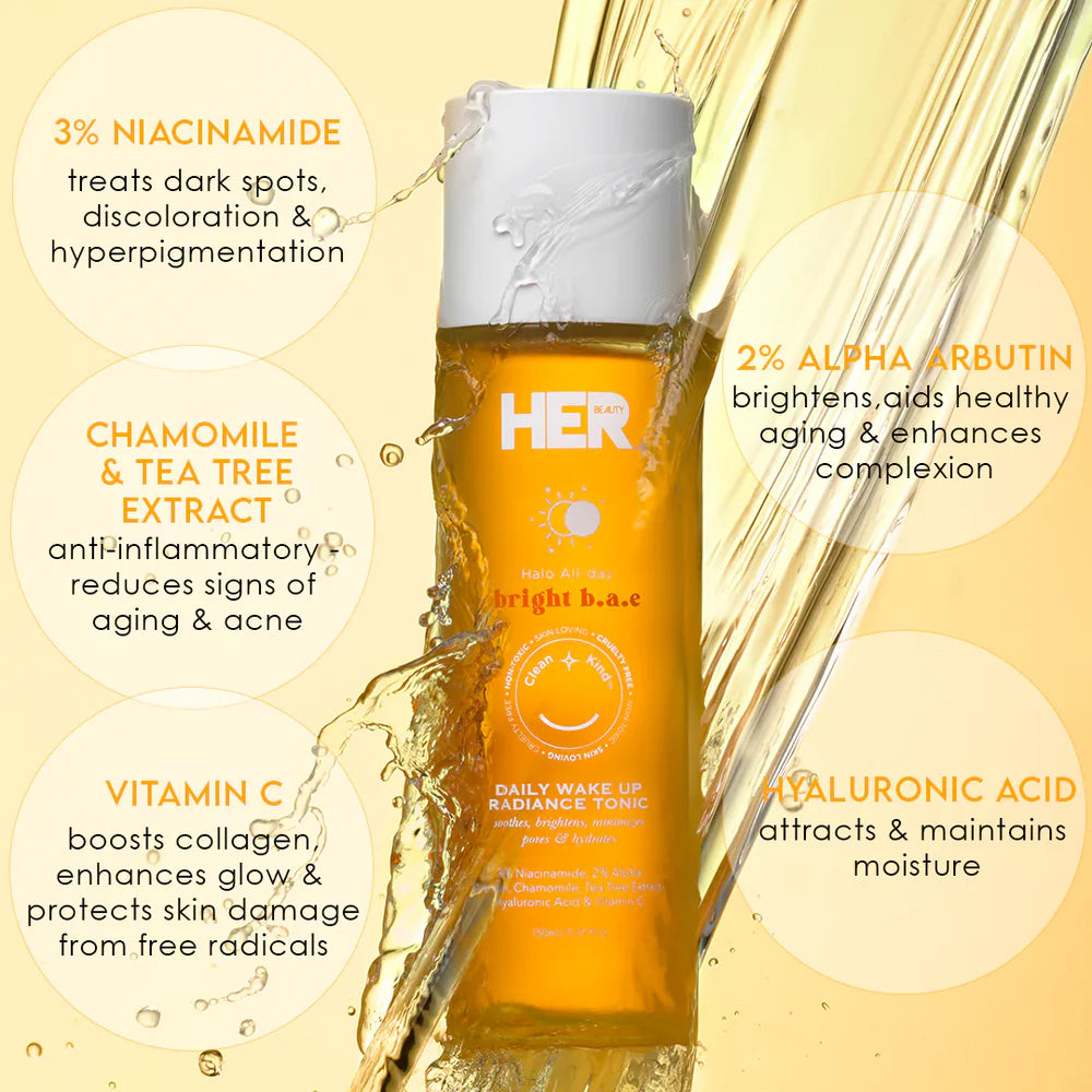 HER Beauty bright bae Daily Wakeup Radiance Tonic 120ml / 4.05 fl.oz.