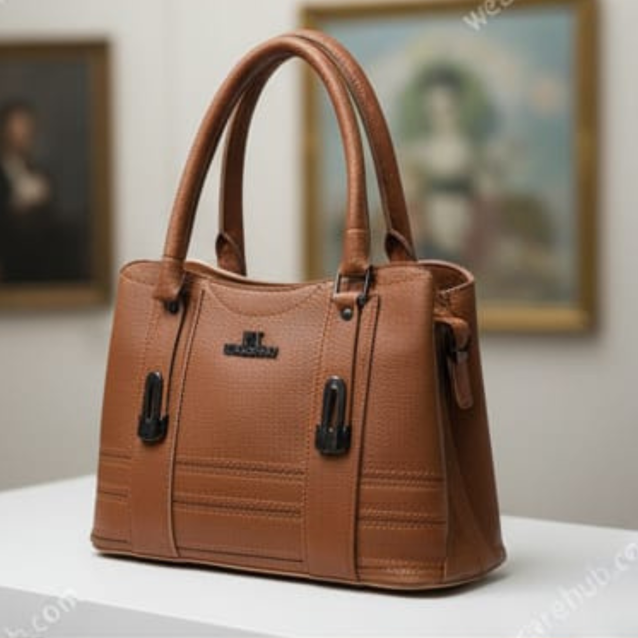 Untitled design (6) "Goeft Brown Leather Handbag - Stylish Aur Practical | J.J. CREATION | Pakistan" - Image 1