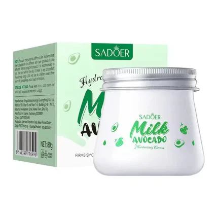 SADOER Milk Avocado Face Cream – Anti-Aging & Moisturizing with Goat Milk, Niacinamide & Vitamin E