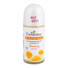 Enchanteur Radiant White Charming Age Defy Roll-On For Women, 48 Hours Lasting, Anti-Perspirant - 50ml