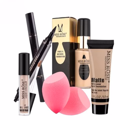 5 in 1 Miss Rose Mega Deal ( Matte & Liquid Foundation-Concealer-Eye Liner-Blender)