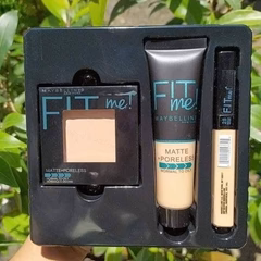 Maybelline Fit Me Makeup Set – Liquid Foundation, Powder, and Concealer