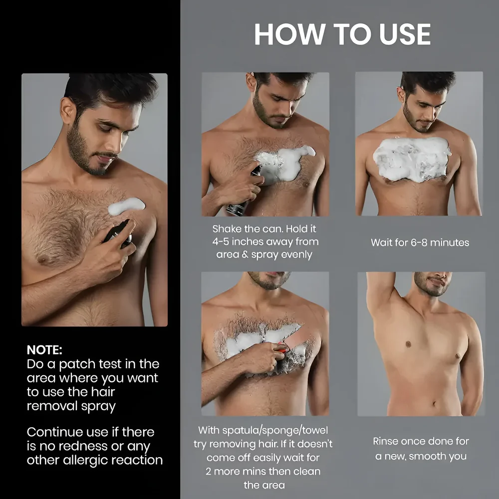 CHIRS’S Men’s Hair Remover Spray – Full Body Hair Removal Spray -180ml