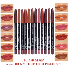 Flormor WaterProof Lip Liner Pencil - 12Pcs