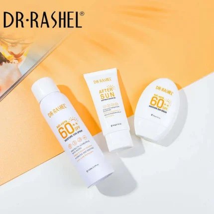 DR.Rashel 3 PC Anti-Aging And Moisture Sun Spray Sunscreen & After Sun Soothing And Cooling Gel