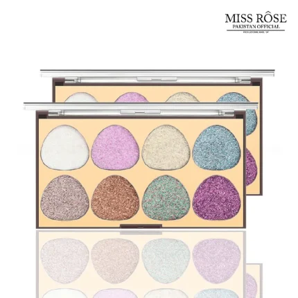 Miss Rose 8 Color Oval Glitter Eyeshadow Palette