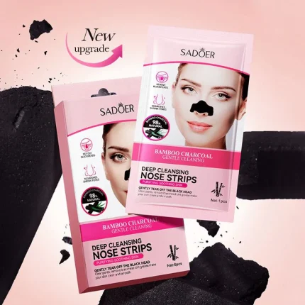 Sadoer Pink Bamboo Charcoal Deep Cleansing Nose Strips - 6 Strips