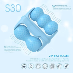 2-in-1 W+V Shaped Face Roller & Cool Ice Body Massager