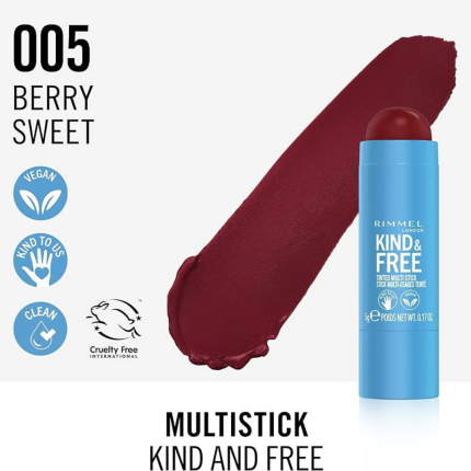 Rimmel London - KIND & FREE tinted multi stick 005-Berry Sweet