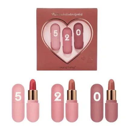 HengFang Matte Velvet Color Lipstick 3Pcs Set