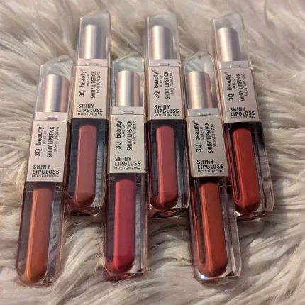 3Q Beauty 2in1 Shiny Lipstick & Shiny Lip Gloss Pack Of 6