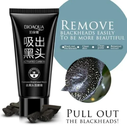 Bioaqua Black Suction Activated Carbon Remove Blackhead Mask - 60g peel‑off gel