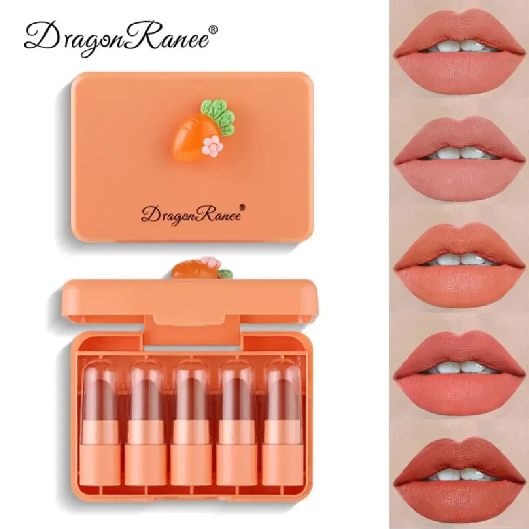 Dragon Ranee Carrot Mini Lipstick 5Pcs Set
