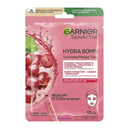 Garnier Facial Mask Hyaluronic Acid & Grape Seed Extract, Hydra Bomb - 28g