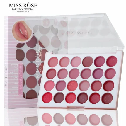 Miss Rose 24-Color All-Round Matte Moisturizing Lipstick Palette