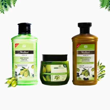 Wellice Olive Hair Shampoo, Oil And Conditioner