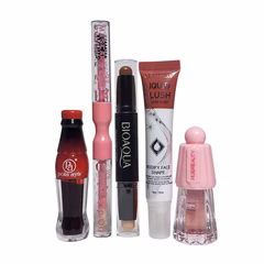 Pack o5 pcs Deals Keychain Style lip gloss & Water Light lip gloss & Stick Concealer & Liquid Blusher & Pop lip gloss
