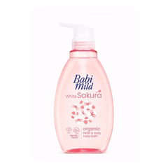 Babi Mild White Sakura Organic Head & Body Baby Bath Wash - 380ml