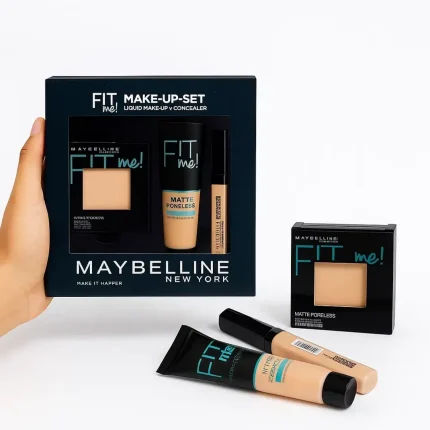 Maybelline Fit Me Makeup Set – Liquid Foundation, Powder, and Concealer