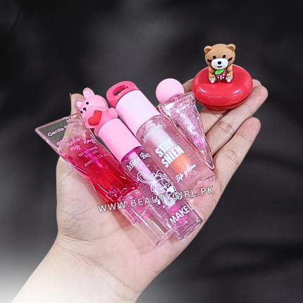 The Sweet Shine Lip Collection Glossy Bunny Lip Love Set is a delightful lip care and makeup set featuring multiple vibrant shades for every mood and occasion. Each lip gloss offers a smooth, glossy finish while providing hydration and nourishment for the lips. The lightweight, non-sticky formula ensures comfortable wear throughout the day, enhancing your natural lip beauty. Ideal for daily use, special occasions, or as a thoughtful gift, this set allows you to mix and match shades to create endless stylish looks. Suitable for all skin types, the Sweet Shine Lip Collection Glossy Bunny Lip Love Set keeps your lips soft, shiny, and beautifully vibrant