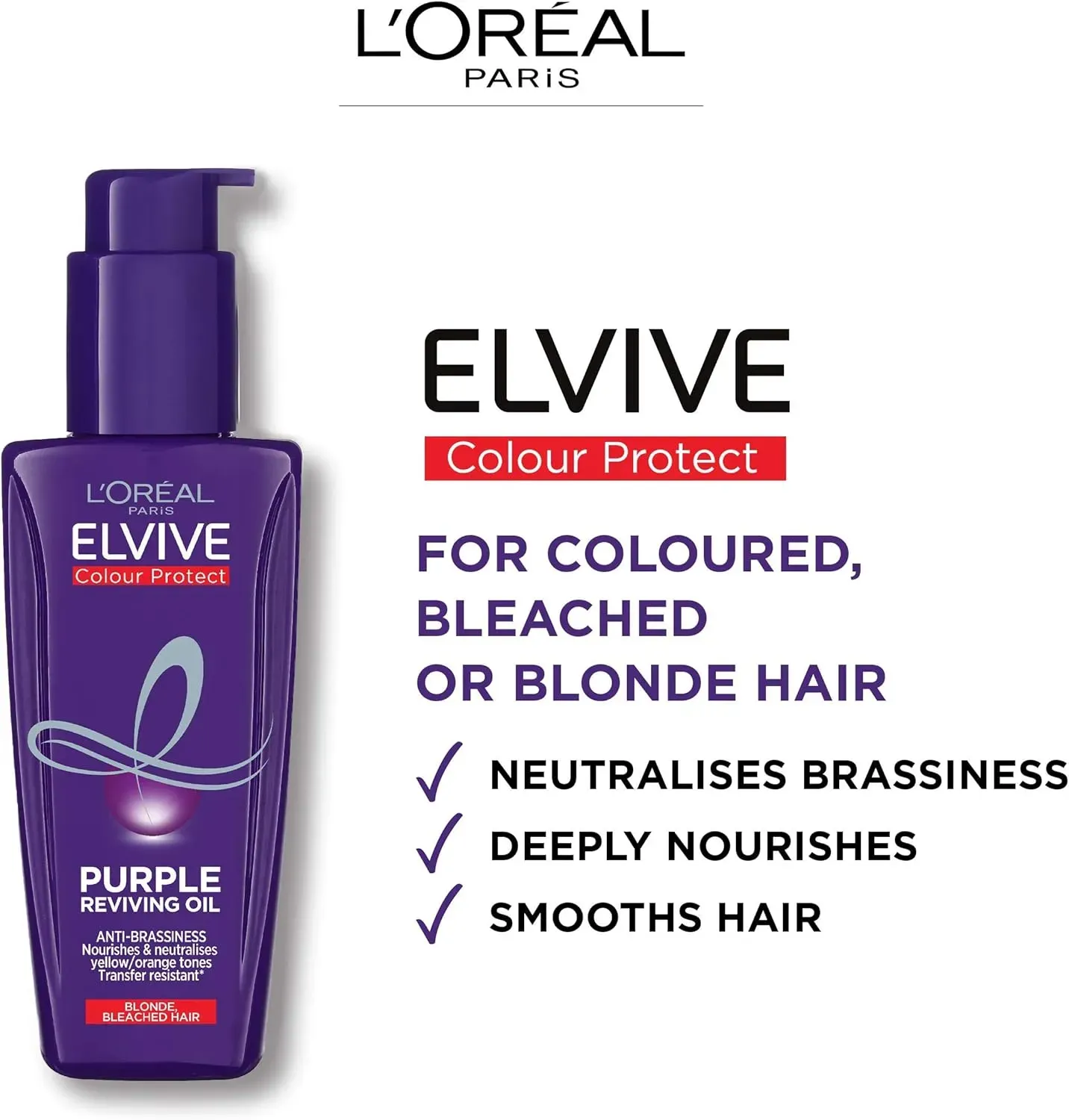 Loreal Paris Elvive Colour Protect Anti-Brassiness Purple Hair Oil