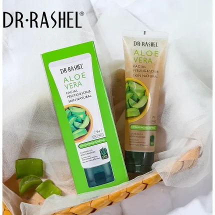 Dr Rashel Aloe Vera Facial Peeling & Scrub Skin Natural 2 In 1 Oil-Free Exfoliating & Clarifying, 100g